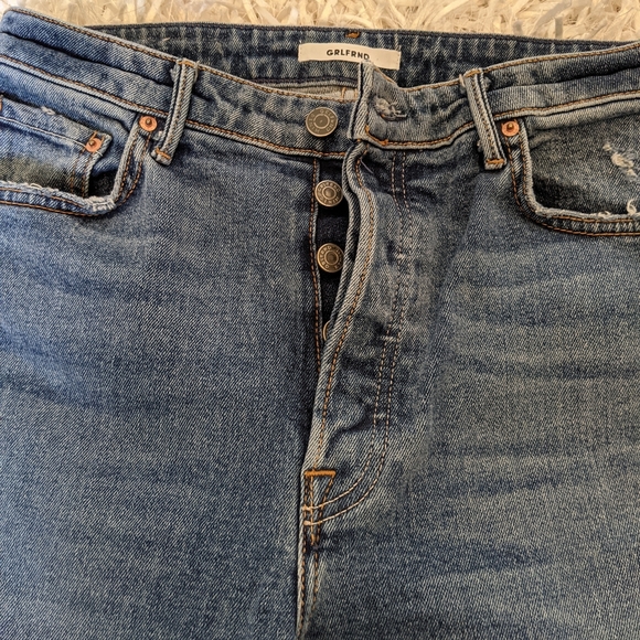 GRLFRND 'Grace' Distressed Button Fly Jeans Sz 28 - Picture 2 of 7